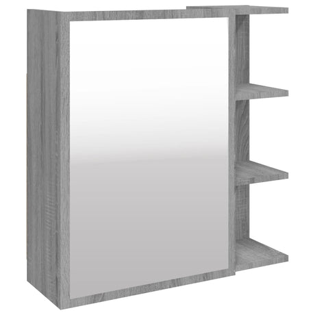 Vidaxl badkamerspiegelkast 62,5x20,5x64 cm bewerkt hout grijs sonoma