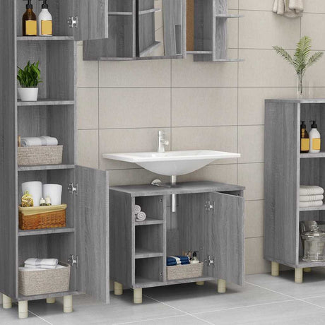 Vidaxl badkamerkast 60x32x53,5 cm bewerkt hout grijs sonoma eikenkleur