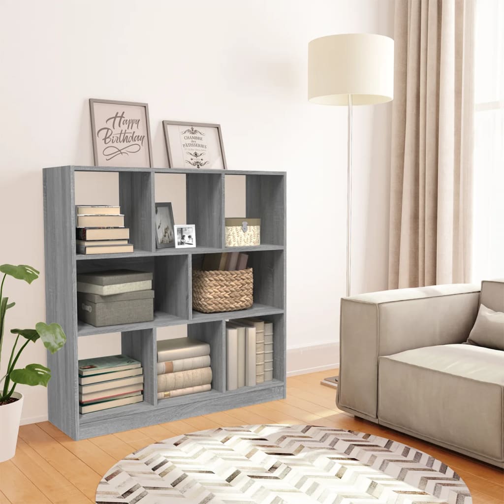 Vidaxl boekenkast 97,5x29,5x100 cm bewerkt hout grijs sonoma eiken