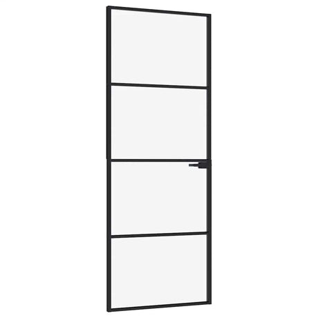 Vidaxx Innentür 76x201,5 cm Hartglas und Aluminium schmal schwarz