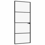 Vidaxx Innentür 83x201,5 cm Hartglas und Aluminium schmal schwarz