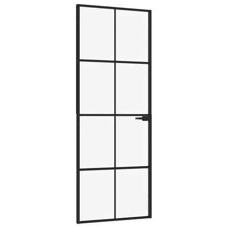 Vidaxx Innentür 76x201,5 cm Hartglas und Aluminium schmal schwarz