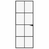 VidaXL Innentür 76x201,5 cm gehärtetes Glas und Aluminium schmal schwarz