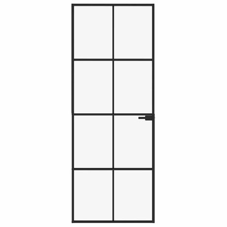 Vidaxx Innentür 76x201,5 cm Hartglas und Aluminium schmal schwarz