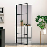 Vidaxx Innentür 83x201,5 cm Hartglas und Aluminium schmal schwarz