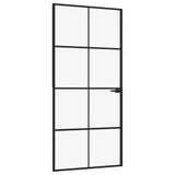 Vidaxx Innentür 93x201,5 cm Hartglas und Aluminium schmal schwarz