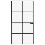 VidaXL Innentür 102x201,5 cm gehärtetes Glas und Aluminium schmal schwarz