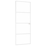 VidaXL Innentür 76x201,5 cm gehärtetes Glas und Aluminium schmal weiß