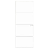VidaXL Innentür 76x201,5 cm gehärtetes Glas und Aluminium schmal weiß