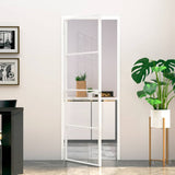 VidaXL Innentür 76x201,5 cm gehärtetes Glas und Aluminium schmal weiß