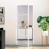 VidaXL Innentür 83x201,5 cm gehärtetes Glas und Aluminium schmal weiß