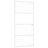 VidaXL Innentür 93x201,5 cm gehärtetes Glas und Aluminium schmal weiß