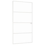 VidaXL Innentür 102x201,5 cm gehärtetes Glas und Aluminium schmal weiß