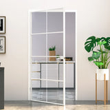 VidaXL Innentür 102x201,5 cm gehärtetes Glas und Aluminium schmal weiß