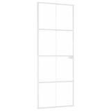 VidaXL Innentür 76x201,5 cm gehärtetes Glas und Aluminium schmal weiß