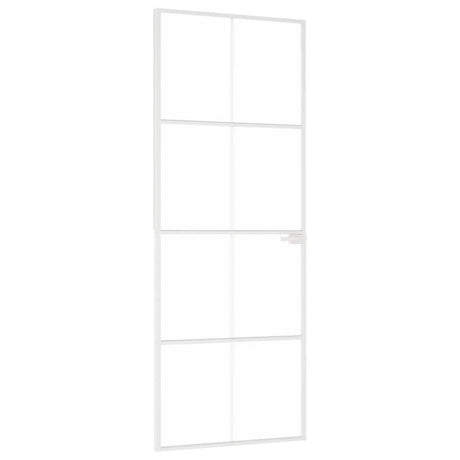 Vidaxx Innentür 76x201,5 cm Hartglas und Aluminium schmal weiß