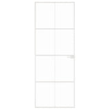 VidaXL Innentür 76x201,5 cm gehärtetes Glas und Aluminium schmal weiß