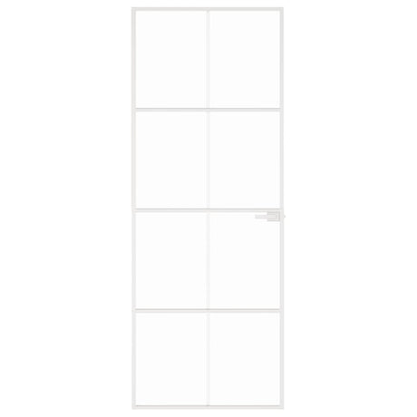 VidaXL Innentür 76x201,5 cm gehärtetes Glas und Aluminium schmal weiß