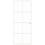 VidaXL Innentür 83x201,5 cm gehärtetes Glas und Aluminium schmal weiß