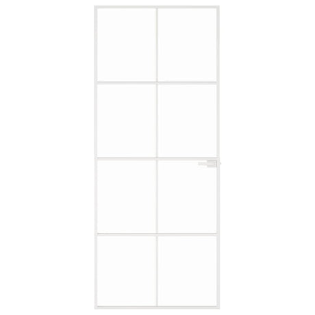 Vidaxx Innentür 83x201,5 cm Hartglas und Aluminium schmal weiß