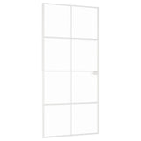 Vidaxx Innentür 93x201,5 cm Hartglas und Aluminium schmal weiß