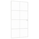 VidaXL Innentür 102x201,5 cm gehärtetes Glas und Aluminium schmal weiß