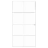 VidaXL Innentür 102x201,5 cm gehärtetes Glas und Aluminium schmal weiß