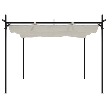 Vidaxl pergola met uitschuifbaar dak 295x292x230 crèmekleurig