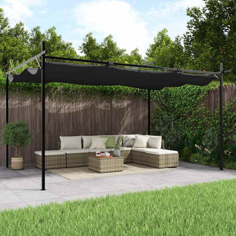 Vidaxl pergola met uitschuifbaar dak 395x292x230 antracietkleurig