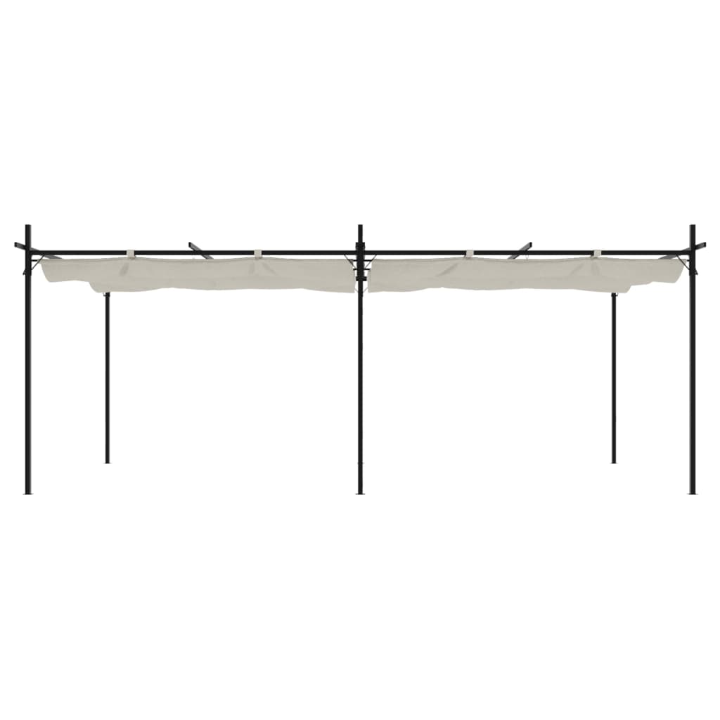 VidaXL Pergola mit ausfahrbarem Dach 589x292x230 cremefarben
