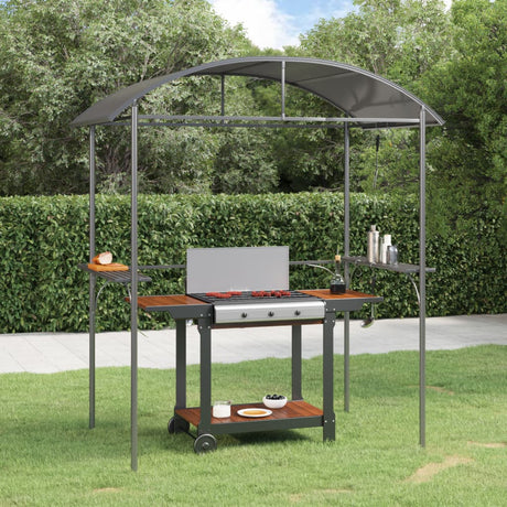 Vidaxx Grillpavillon mit Seitenregalen 220x115x230 cm Stahl Anthrazit