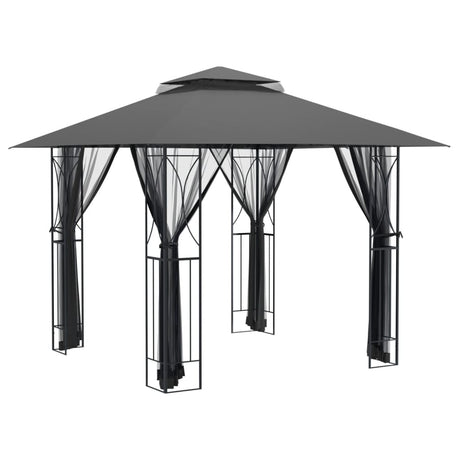 Vidaxx Pavillon mit Seitenwänden 300x300x270 cm Stahl Anthrazit