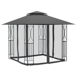 Vidaxx Pavillon mit Seitenwänden 300x300x270 cm Stahl Anthrazit