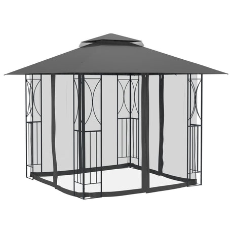 Vidaxx Pavillon mit Seitenwänden 300x300x270 cm Stahl Anthrazit