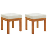 Vidaxl tuinkrukjes 2 st met kussens 40x40x42 cm massief acaciahout