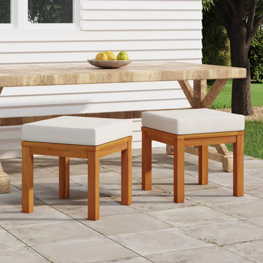 Vidaxl tuinkrukjes 2 st met kussens 40x40x42 cm massief acaciahout