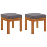 Vidaxl tuinkrukjes 2 st met kussens 40x40x34 cm massief acaciahout
