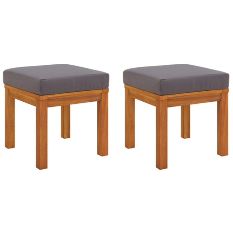 Vidaxl tuinkrukjes 2 st met kussens 40x40x34 cm massief acaciahout