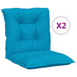 VidaXL Gartenstuhlkissen 2 Stück niedrige Rückenlehne 100x50x7 cm Stoff blau