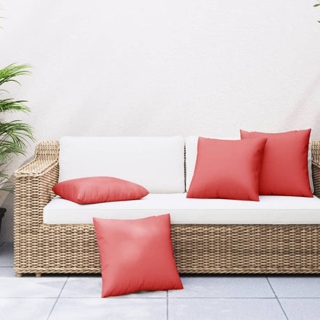 VidaXL Sofakissen 4 Stück 40x40 cm Stoff rot