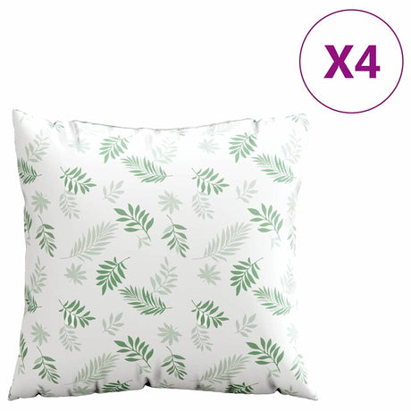 Vidaxl spreidkussens 4 st polyester stof bladpatroon 40 x 40 cm
