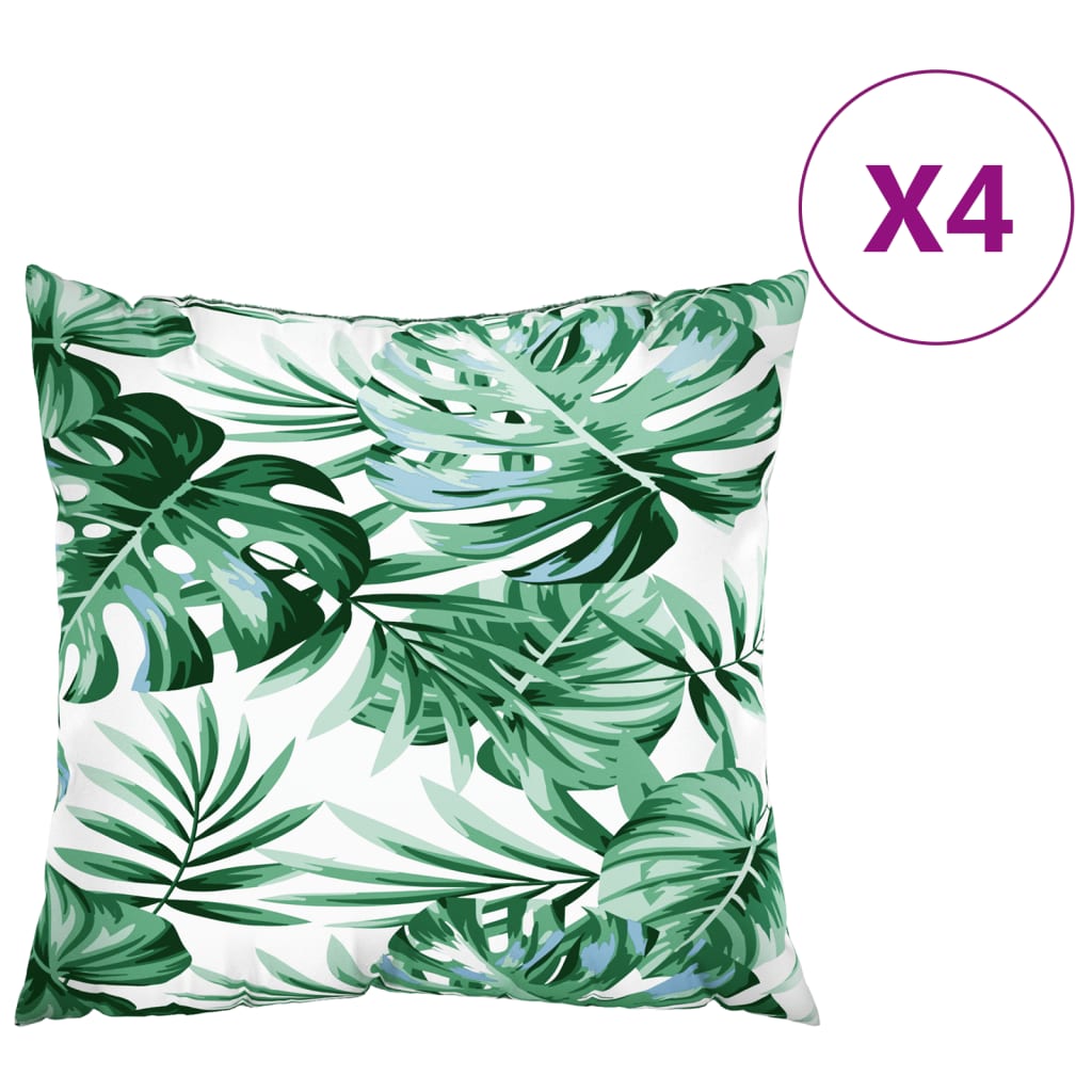 VidaXL Sofakissen 4 Stück Blattmuster 50x50 cm Stoff