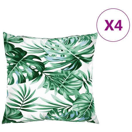VidaXL Sofakissen 4 Stück Blattmuster 50x50 cm Stoff