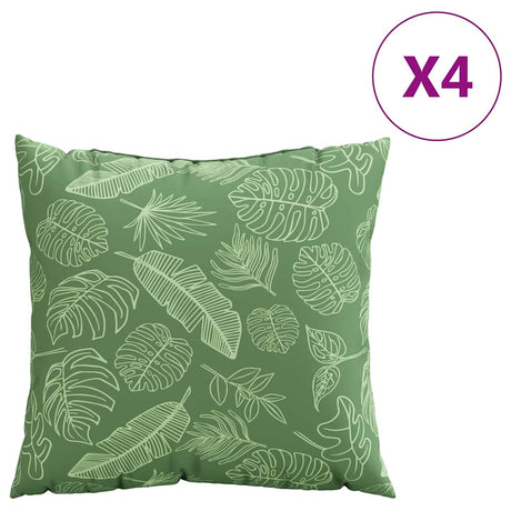 Vidaxl spreidkussens 4 st polyester stof bladpatroon 50 x 50 cm