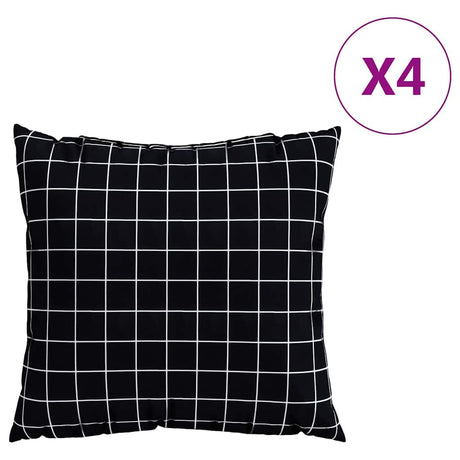 Vidaxl spreidkussens 4 st polyester stof zwart ruit 60 x 60 cm