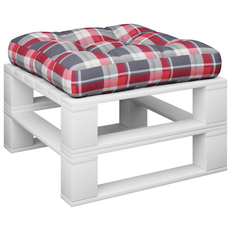Vidaxx Palettenkissen 50x50x12 cm Stoff Rautenmuster rot