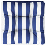 VidaXL Palettenkissen gestreift 50x50x12 cm Stoff blau und weiß