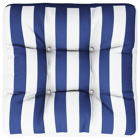 VidaXL Palettenkissen gestreift 50x50x12 cm Stoff blau und weiß
