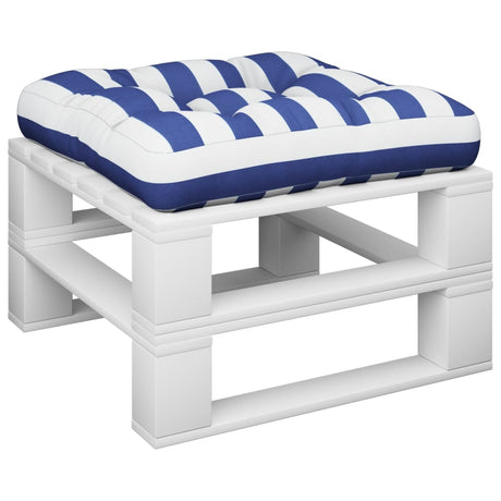 VidaXL Palettenkissen gestreift 50x50x12 cm Stoff blau und weiß