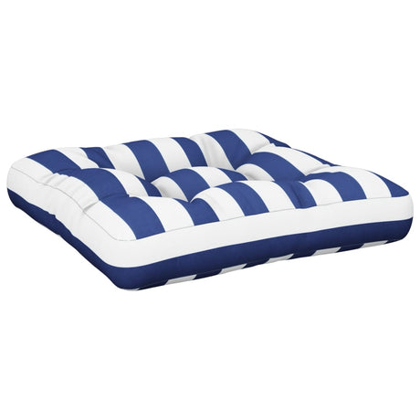 VidaXL Palettenkissen gestreift 50x50x12 cm Stoff blau und weiß